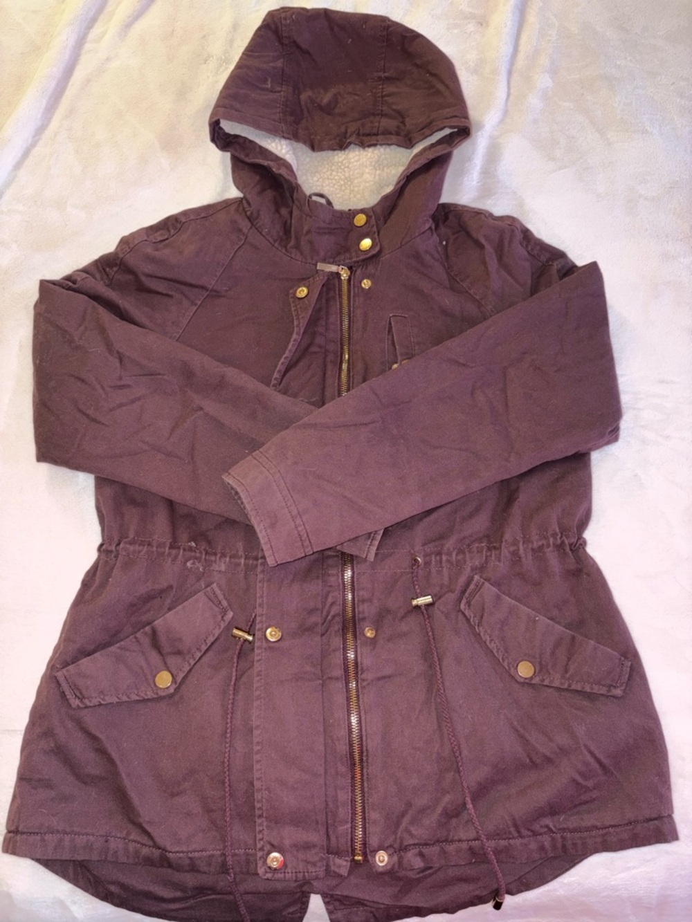 Women's Hooded Anorak Jacket - Brown